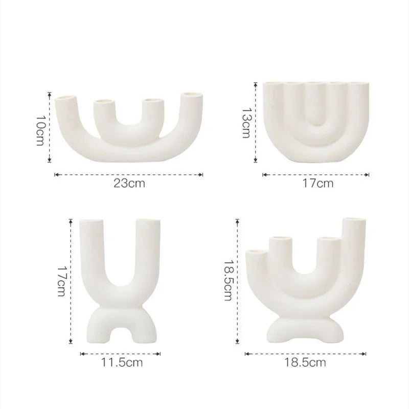 Ceramic Candelabra Candle Holder for Dining Table & Mantel | Nordic Handmade Taper Candlestick | Sculptural Home Decor & Wedding Centrepiece, 5 Styles
