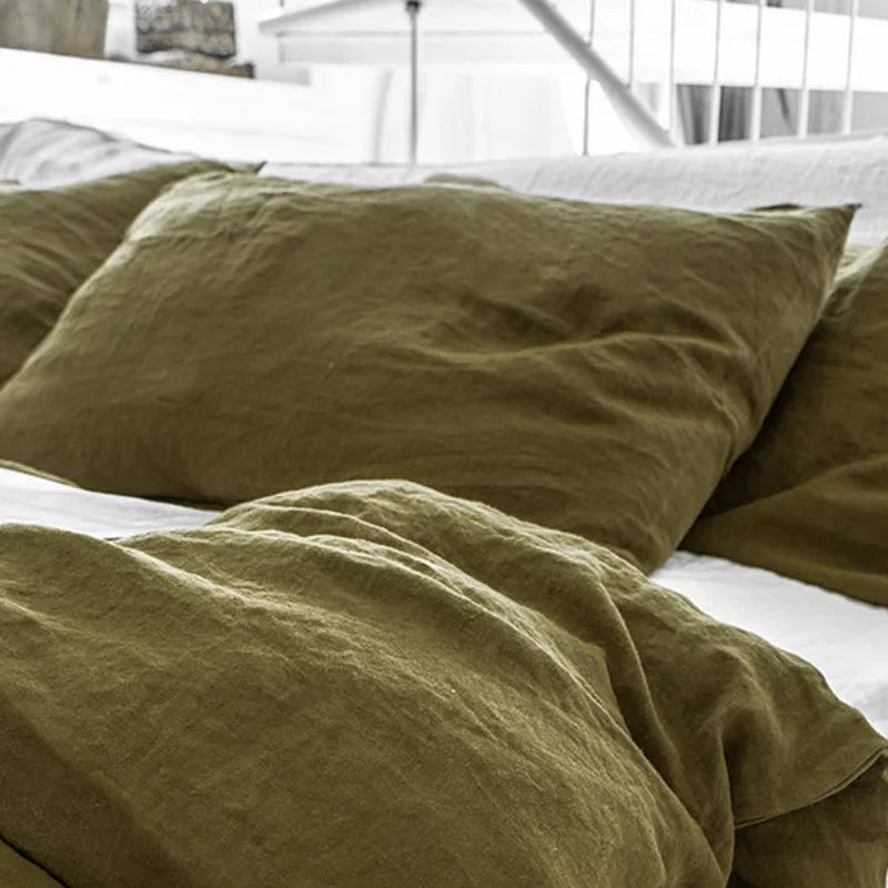 Pure Linen Pillowcases Set of 2 for Bed | 48x74cm Envelope Closure | Natural Neutral Bedroom Decor | Breathable Bedding in 14 Colours