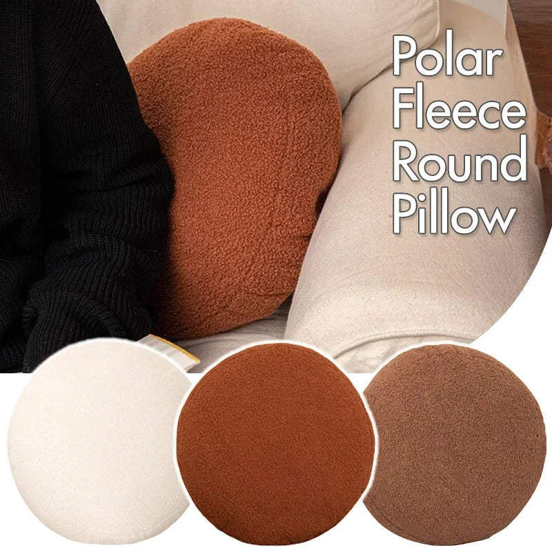 Round Teddy Faux Fur Cushion for Bedroom & Reading Nook | Cozy Bedroom Decor | Removable Washable Cover | With or Without Filling