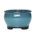 Ceramic Succulent Pot with Drainage Hole for Windowsill, Shelf & Patio | Round Ceramic Plant Pot | Indoor Outdoor Planter in Blue or Sky Blue