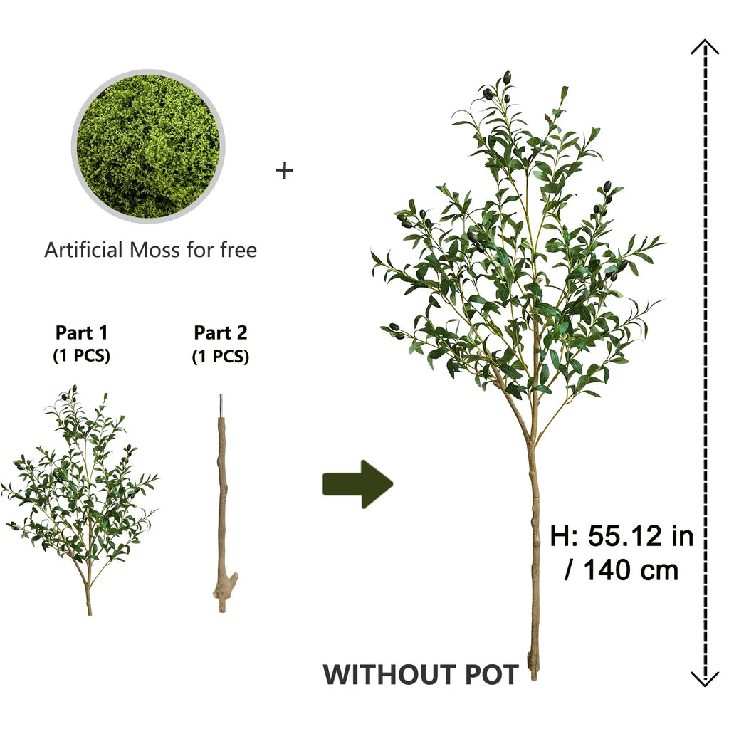 Artificial Olive Tree for Living Room, Balcony & Patio | 120–180cm Faux Indoor Outdoor Plant | Realistic Fake Tree for Home & Garden Decor