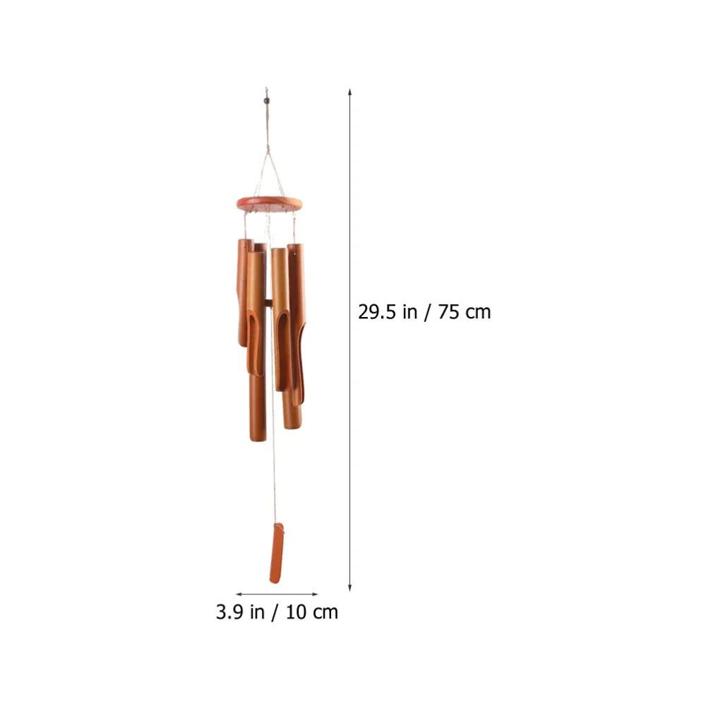 Bamboo Wind Chime for Garden, Patio & Porch | 75cm Natural Wooden Wind Chimes | Soothing Zen Outdoor Decor for Meditation, 2 Styles