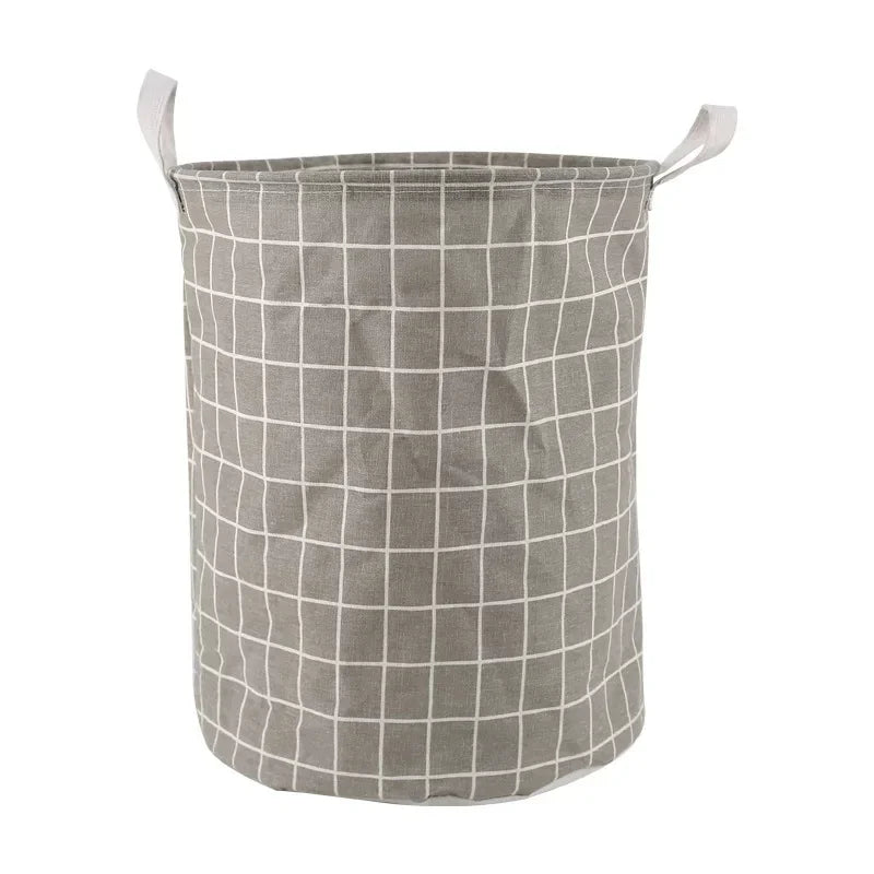 Foldable Laundry Hamper for Bedroom, Bathroom & Nursery | Large Cotton Linen Laundry Basket | Water Resistant Clothes & Toy Storage in 3 Colours