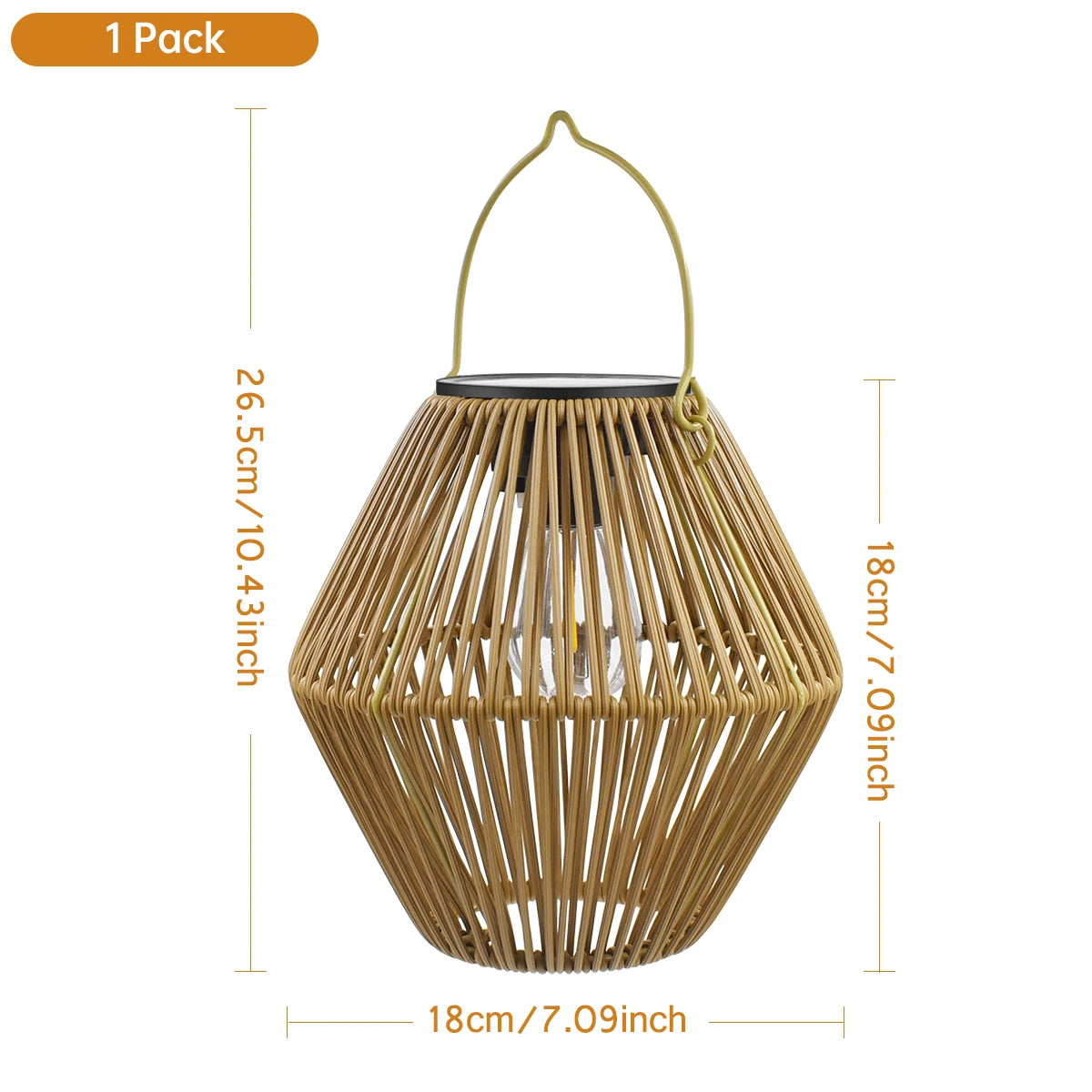 Solar Rattan Lantern for Garden, Patio & Porch | Waterproof Hanging Boho Solar Light | Automatic Outdoor Decorative Lighting, 2 Styles