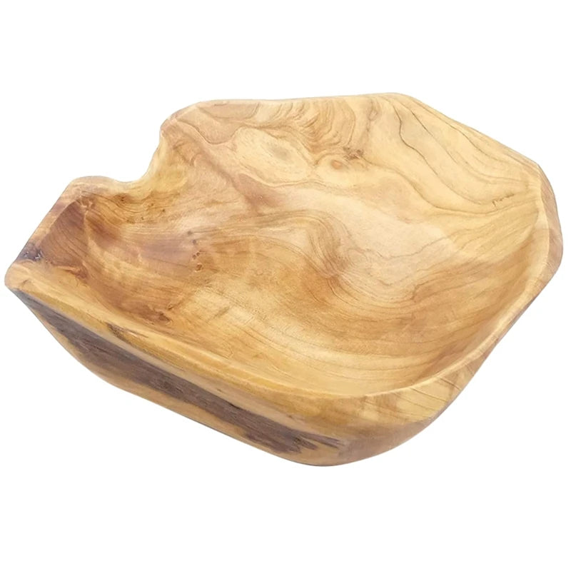 Hand-Carved Root Wood Bowl for Fruit, Salad & Snacks | Natural Real Wood Serving Bowl | Rustic Living Room & Kitchen Decor, 15–19cm