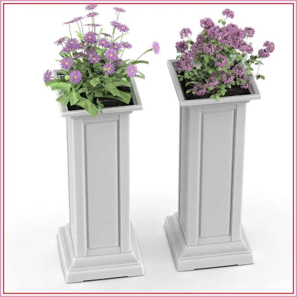 Tall Resin Planter 36in | Large Weatherproof Outdoor Garden Pot for Patio, Balcony & Backyard, Crack Resistant Statement Planter