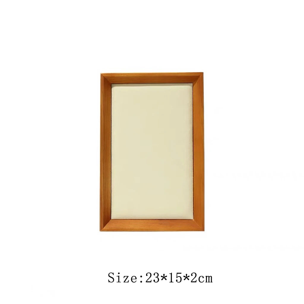 Velvet-Lined Wooden Jewellery Tray for Dresser & Vanity | Rectangular Ring, Earring & Bracelet Organiser | Desktop Storage Dish, 4 Styles
