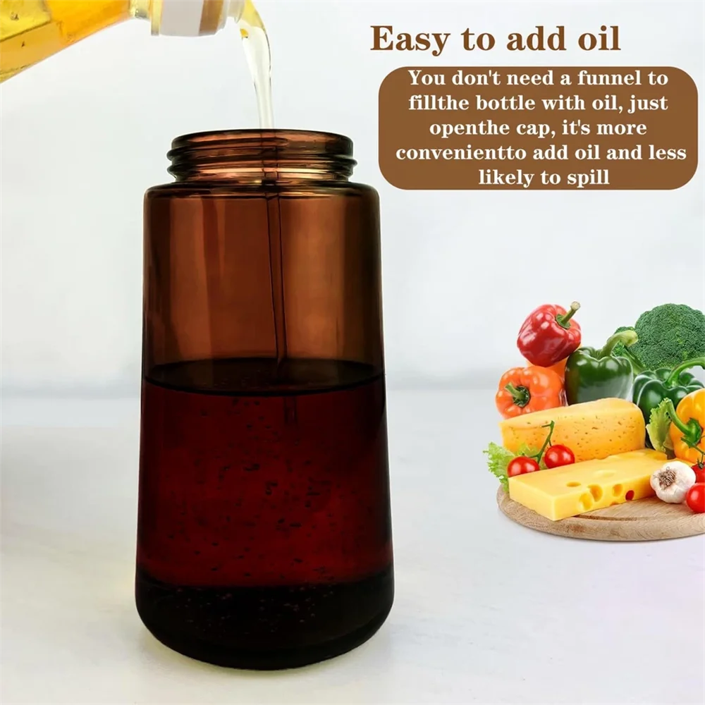 Glass Olive Oil Sprayer & Dispenser for Cooking & Air Fryer | 2 in 1 Pour & Spray Oil Bottle 470ml | Leakproof Kitchen Essential in 3 Colours