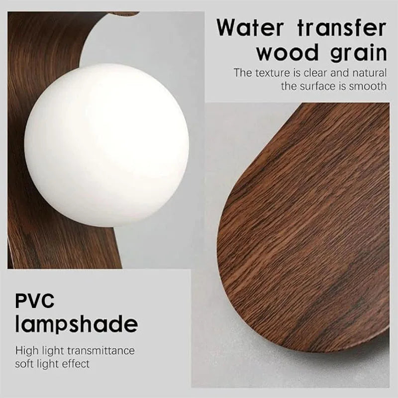 Modern Wall Sconce for Bedroom Bedside, Hallway & Staircase | Walnut Wood-Grain Wall Light | Warm Indoor Lighting in 4 Finishes