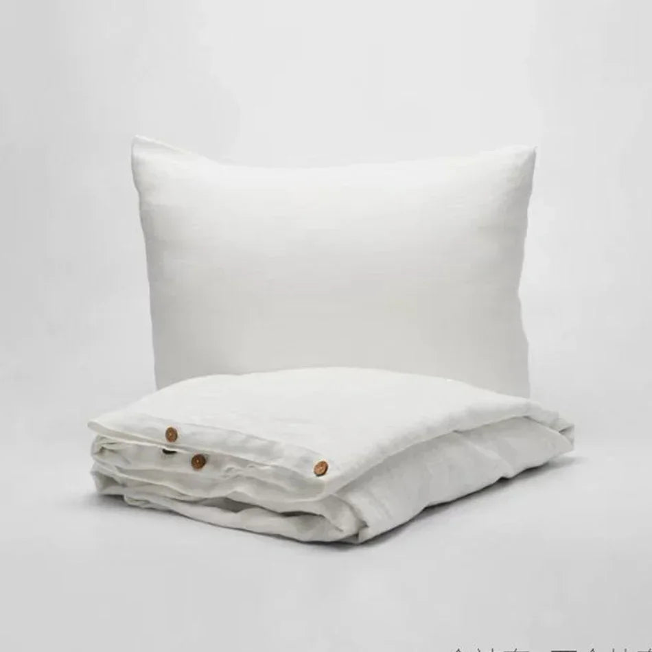 Stone Washed Linen Duvet Cover & Pillowcases for Bedroom | 100% French Linen Bedding | Breathable Neutral Bedroom Decor | 10 Colours