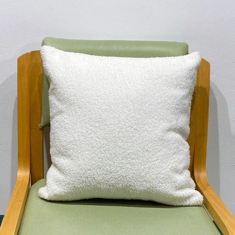Teddy Faux Fur Throw Pillow Cover for Bedroom & Living Room Sofa | Plush Cozy Bedroom Decor | Nordic Neutral Cushion Cover in 11 Colours