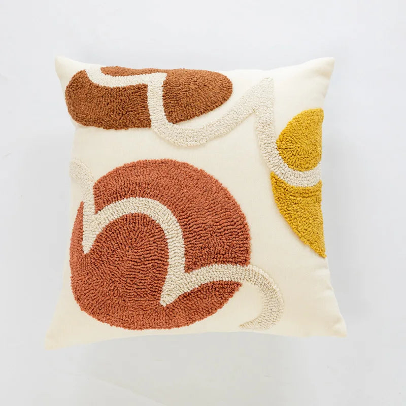 Textured Throw Pillow Cover for Sofa & Bed | Boho Neutral Bedroom Decor | Tufted, Suede, Chenille & Faux Fur Designs in Cream & Brown