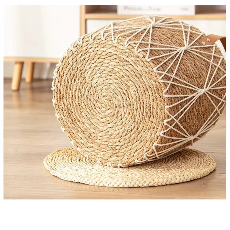 Seagrass Planter Basket with Handles for Indoor Plants & Patio | Natural Woven Plant Pot Cover | Boho Storage Basket, 25cm or 29cm