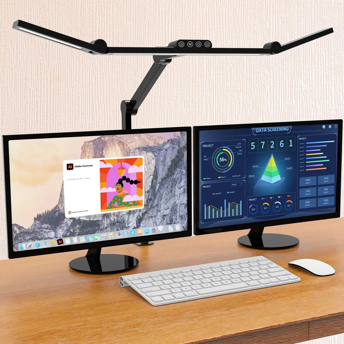 24W Architect LED Desk Lamp with Clamp & Auto Dimming | Ultra Bright Task Light with Ambient Atmosphere Lighting for Home Office