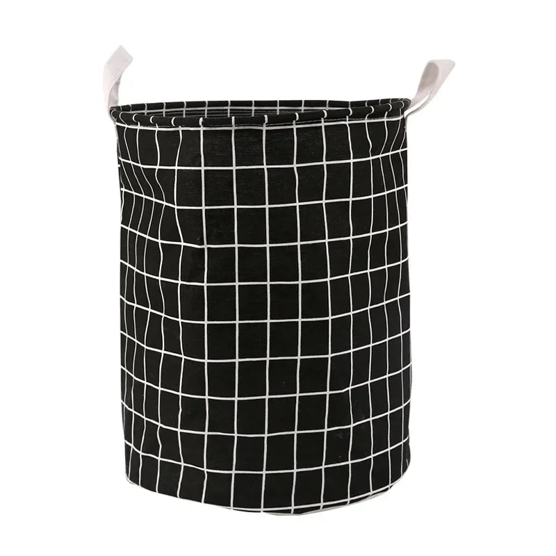 Foldable Laundry Hamper for Bedroom, Bathroom & Nursery | Large Cotton Linen Laundry Basket | Water Resistant Clothes & Toy Storage in 3 Colours