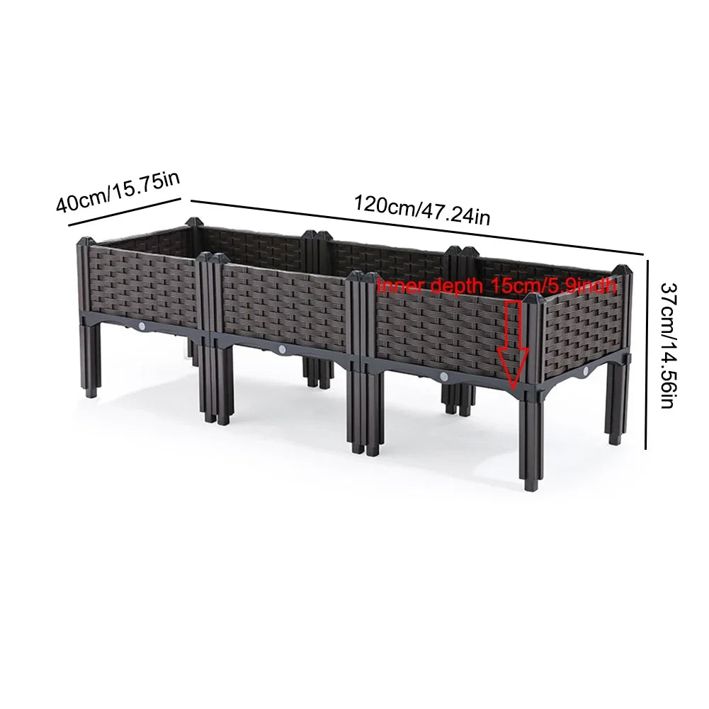 Large Capacity Raised Garden Bed | Thickened Vegetable Planting Box & Grow Pot for Home Balcony, Patio and Allotment Gardening