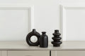 Ceramic Vase Set of 3 for Living Room, Bedroom & Shelf Decor | Boho Minimalist Vase Ornaments | Modern Home Decor in White or Black