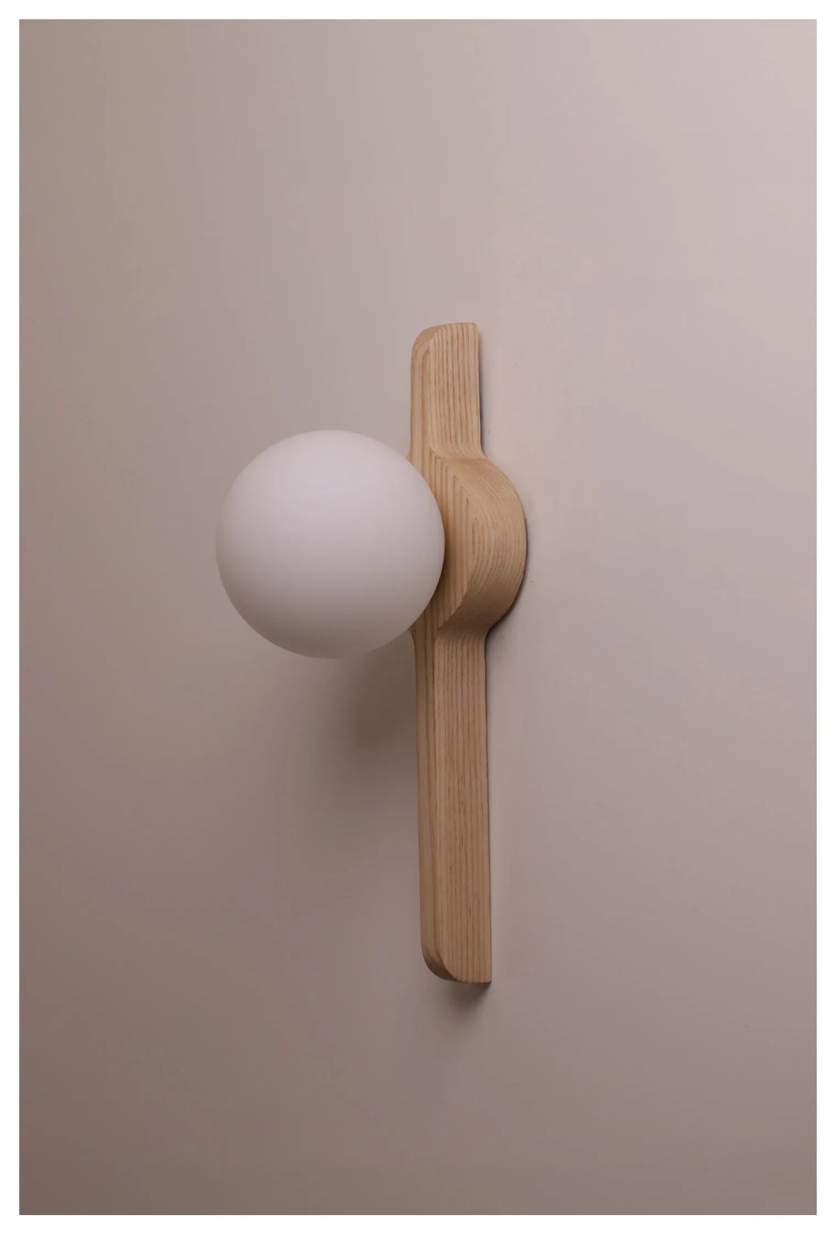Glass Globe Wall Sconce for Living Room, Bedroom & Hallway | Wabi-Sabi Walnut Wood Wall Light | Moonlight Globe in 3 Finishes & 3 Colour Temperatures