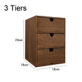 Bamboo Desktop Drawer Organiser for Desk, Vanity & Bedroom | Small Wooden Storage Cabinet | Retro Decorative Drawers, 2, 3 or 4 Tier