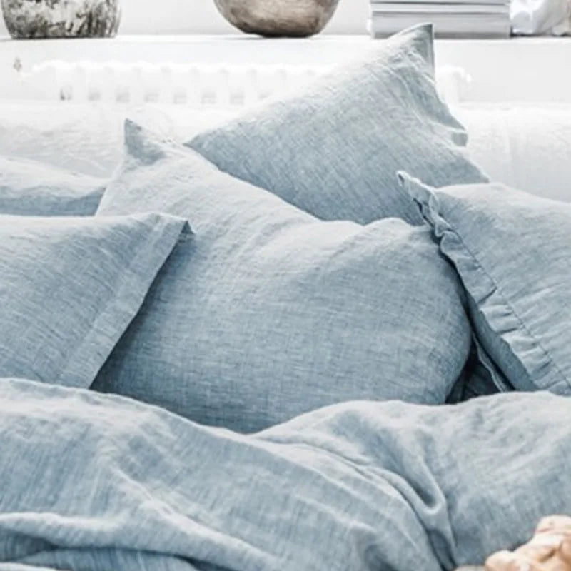 Pure Linen Pillowcases Set of 2 for Bed | 48x74cm Envelope Closure | Natural Neutral Bedroom Decor | Breathable Bedding in 14 Colours