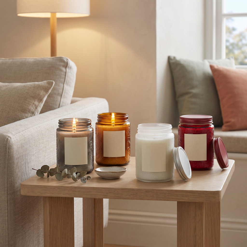 Soy Scented Candle for Living Room & Bedroom styled in a Norva home