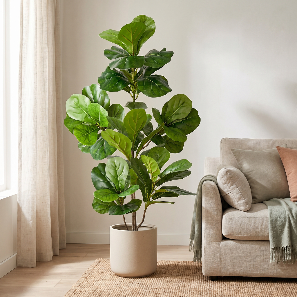 Artificial Ficus Tree for Living Room, Office & Patio styled in a Norva home