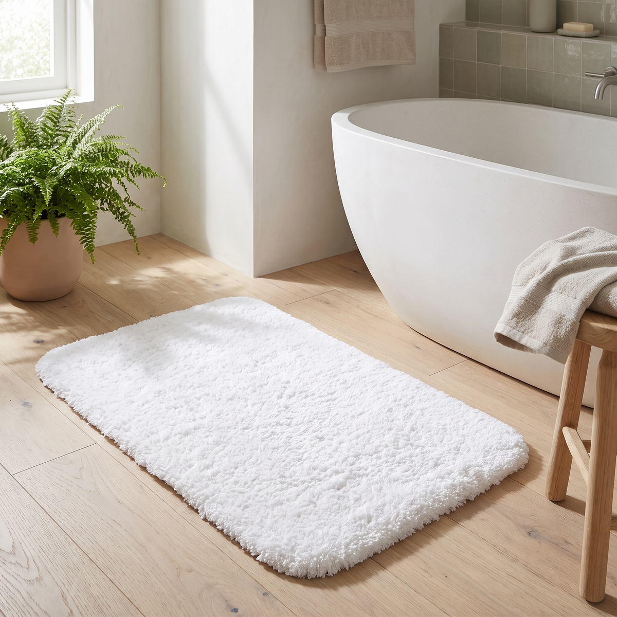 Cotton Bath Mat for Bathroom & Shower styled in a Norva home